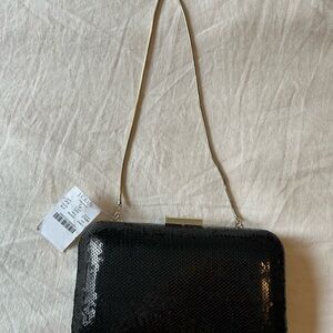 Elegant Black Sequin Clutch